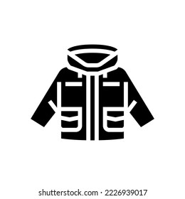 utility jacket boy baby cloth glyph icon vector. utility jacket boy baby cloth sign. isolated symbol illustration