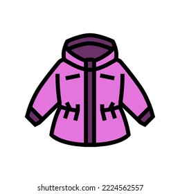 utility jacket girl baby cloth color icon vector. utility jacket girl baby cloth sign. isolated symbol illustration