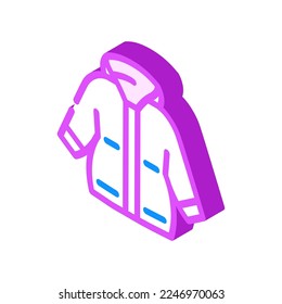 utility jacket girl baby cloth isometric icon vector. utility jacket girl baby cloth sign. isolated symbol illustration