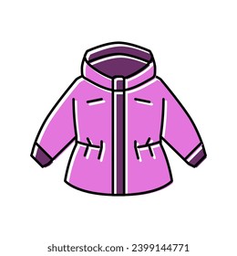 utility jacket girl baby cloth color icon vector. utility jacket girl baby cloth sign. isolated symbol illustration