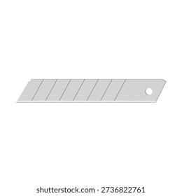 Utility knife blade illustration. Sharp steel equipment for paper cutter handle. compact and simple cutting construction silhouette. Cut instrument graphic symbol flat icon