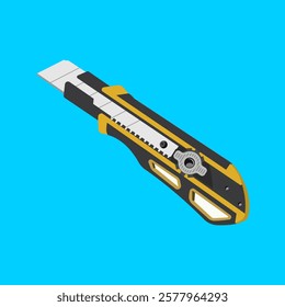 utility knife box cutter cartoon vector isolated object