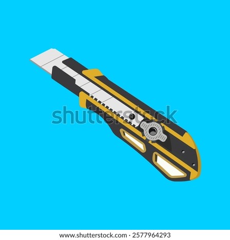 utility knife box cutter cartoon vector isolated object