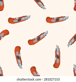 utility knife , cartoon seamless pattern background