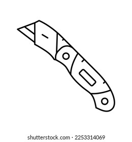 utility knife equipment line icon vector. utility knife equipment sign. isolated contour symbol black illustration