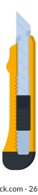 Utility knife featuring a sharp, retractable blade partially extended from a durable yellow and black plastic handle, perfect for a wide range of cutting tasks and projects