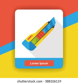 Utility knife flat icon