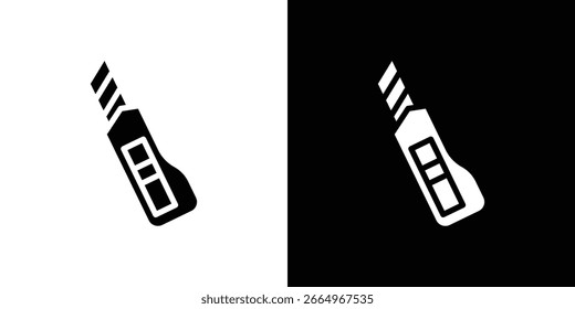 Utility knife icon in flat black solid vector set