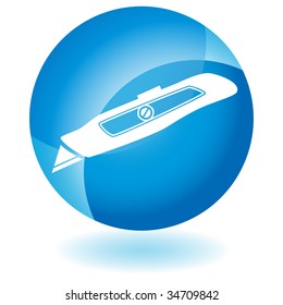 utility knife icon glass