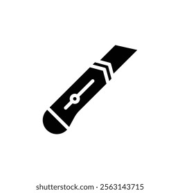 Utility knife icon Isolated flat vector in outline