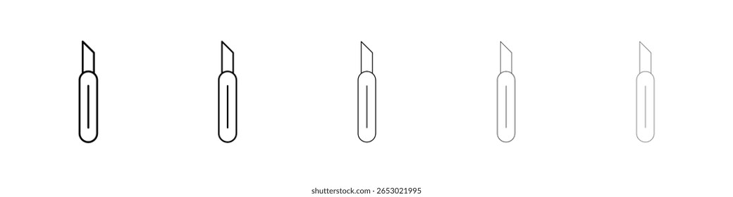 Utility knife icon or logo illustration outline black style