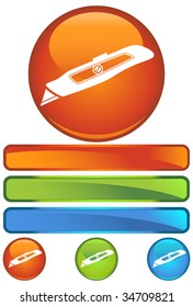 utility knife icon orange
