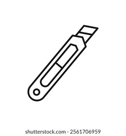 Utility knife icon Simple thin line flat symbol