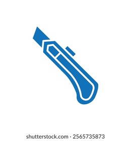 Utility knife icon Thin line illustration set