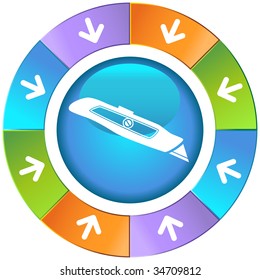 utility knife icon wheel