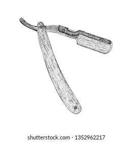Utility knife illustration in hand drawn