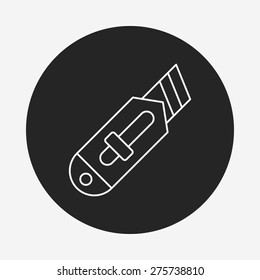Utility knife line icon