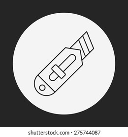 Utility knife line icon