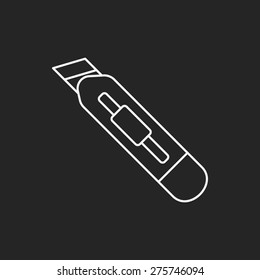 Utility knife line icon