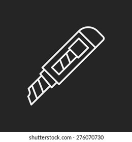 Utility knife line icon