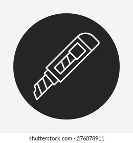 Utility knife line icon
