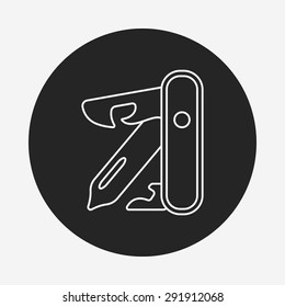 utility knife line icon