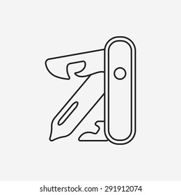 utility knife line icon