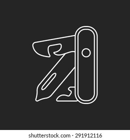 utility knife line icon