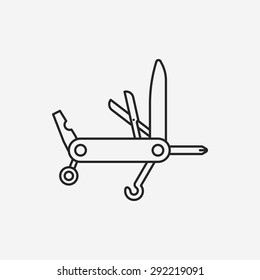 utility knife line icon