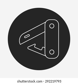 utility knife line icon