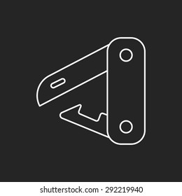 utility knife line icon