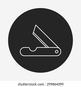 Utility knife line icon