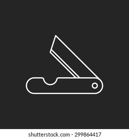 Utility knife line icon