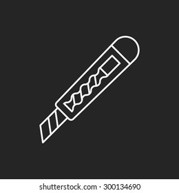 Utility knife line icon