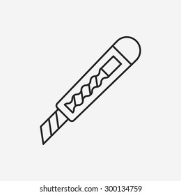 Utility knife line icon
