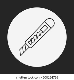 Utility knife line icon