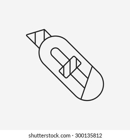 Utility knife line icon