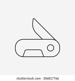 Utility knife line icon