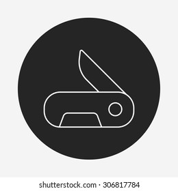 Utility knife line icon