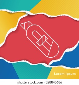 Utility knife line icon