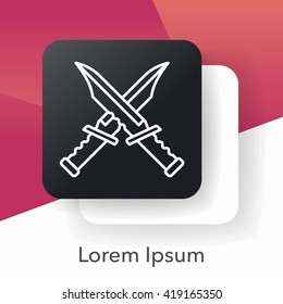 Utility knife line icon