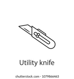 Utility knife line icon icon. Simple element illustration. Utility knife line icon symbol design from Construction collection set. Can be used in web and mobile on white background