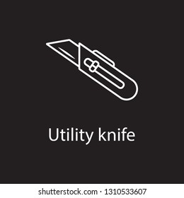 Utility knife line icon icon. Simple element illustration. Utility knife line icon symbol design from Construction collection set. Can be used in web and mobile