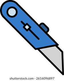 Utility Knife Line Vector Icon Design