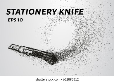 A utility knife of the particles. A utility knife consists of circles and points. Vector illustration
