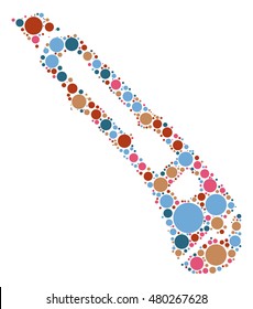 Utility knife shape vector design by color point