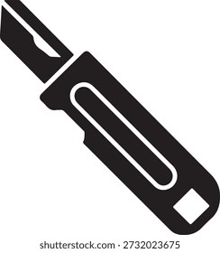 Icono de silueta de cuchillo para uso general para tareas de corte y embalaje