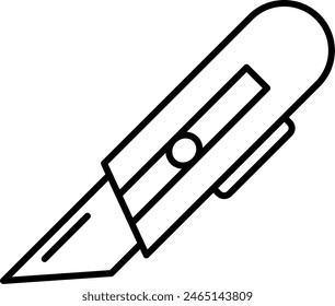Utility Knife Vector Line Icon Design