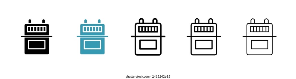 Conjunto de iconos del vector de medición de utilidades. Símbolo vector de contador de gas doméstico para diseño de interfaz de usuario.