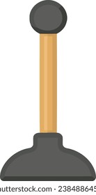 utility object plunger isolated minimalist vector illustration